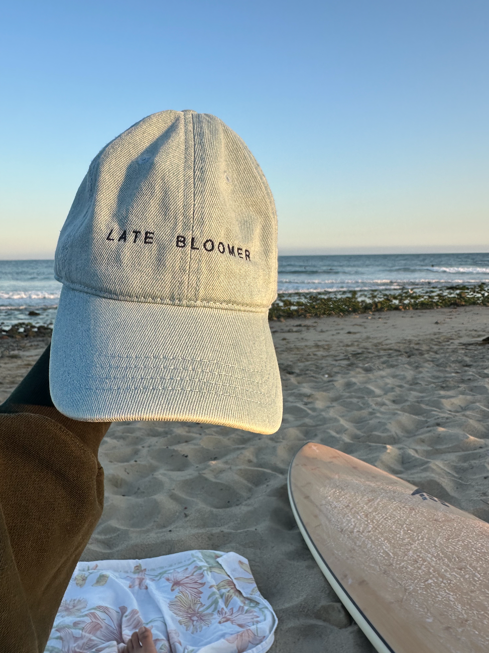 Late Bloomer Denim Dad Hat
