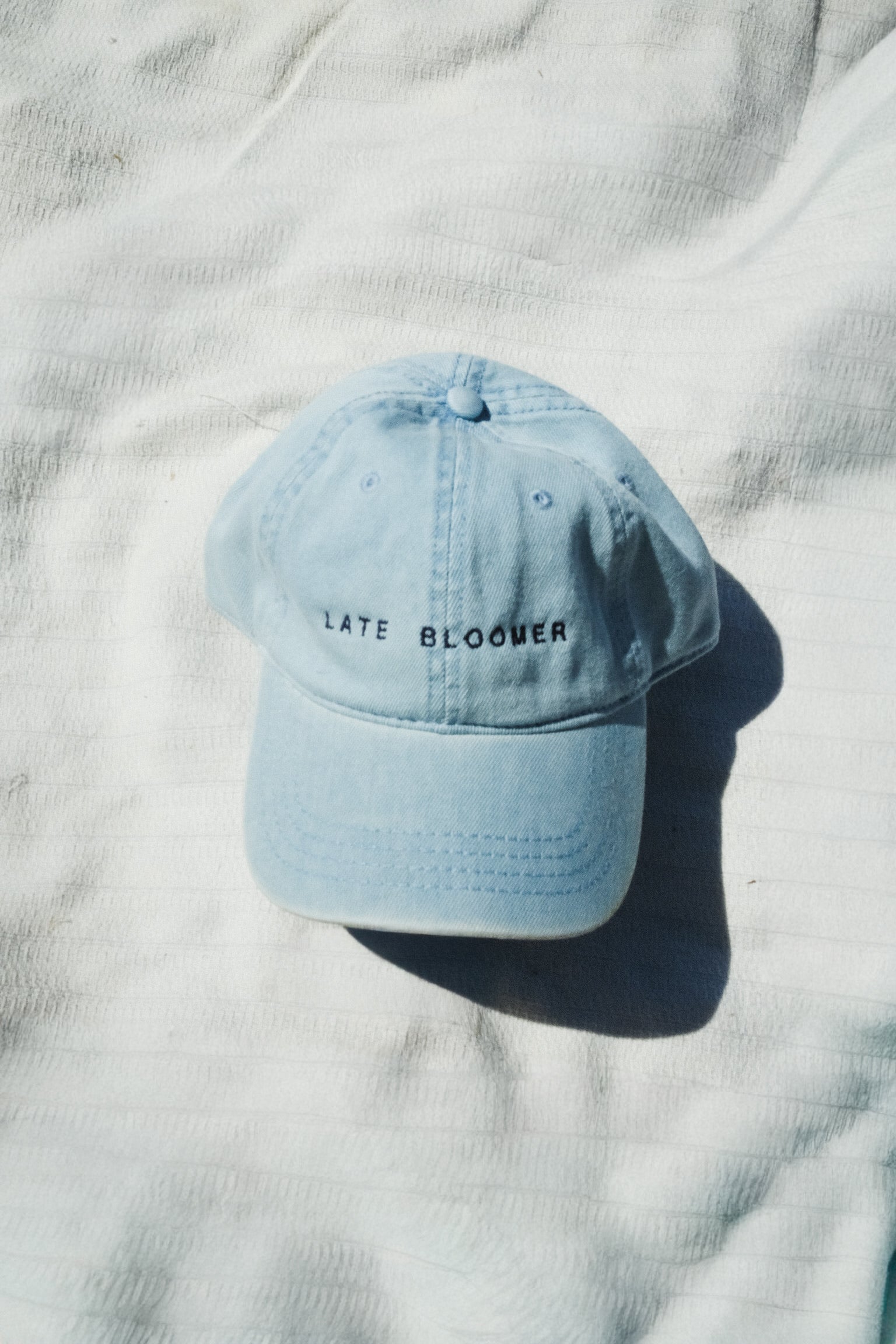 Late Bloomer Denim Dad Hat
