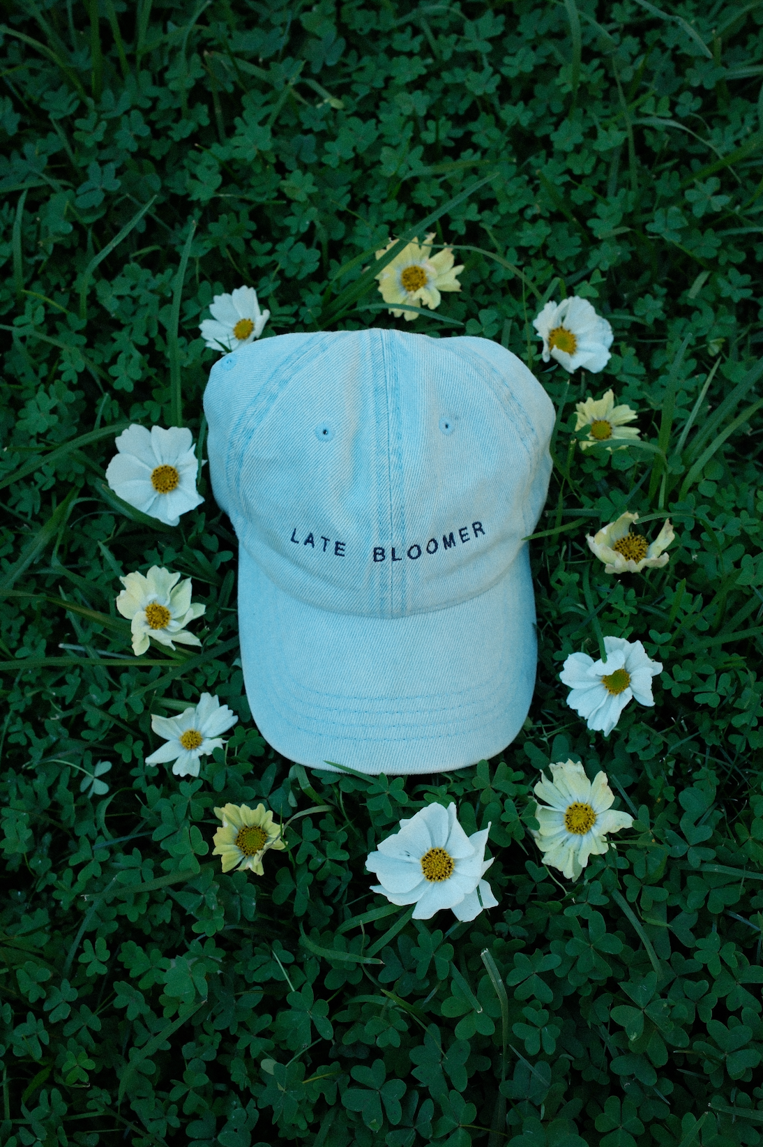Late Bloomer Denim Dad Hat